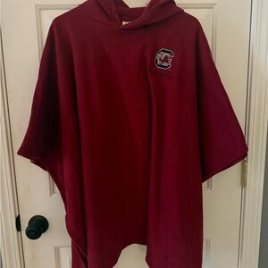 South Carolina Pro Edge Maroon Hooded Poncho with Embroidered Detail